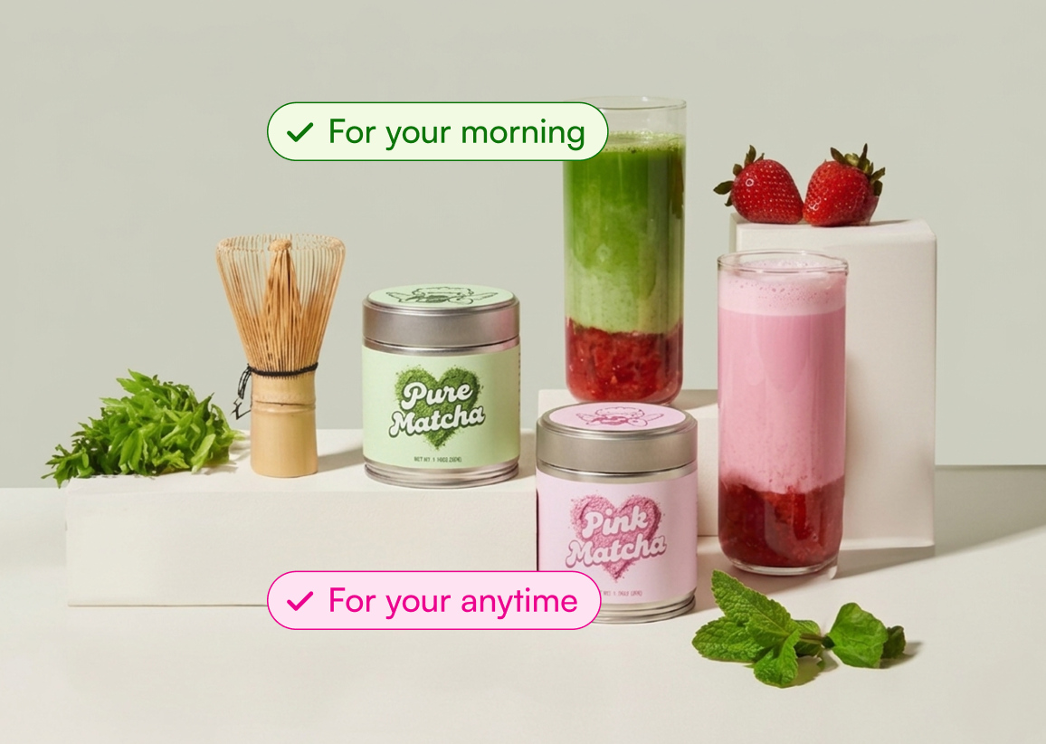 Pink & Green Matcha Set
